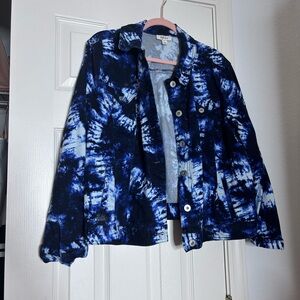 Blue Tie-Dye Women's Jacket